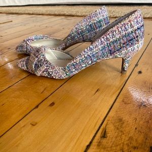 1901 tweed multicolor kitten heel 7.5